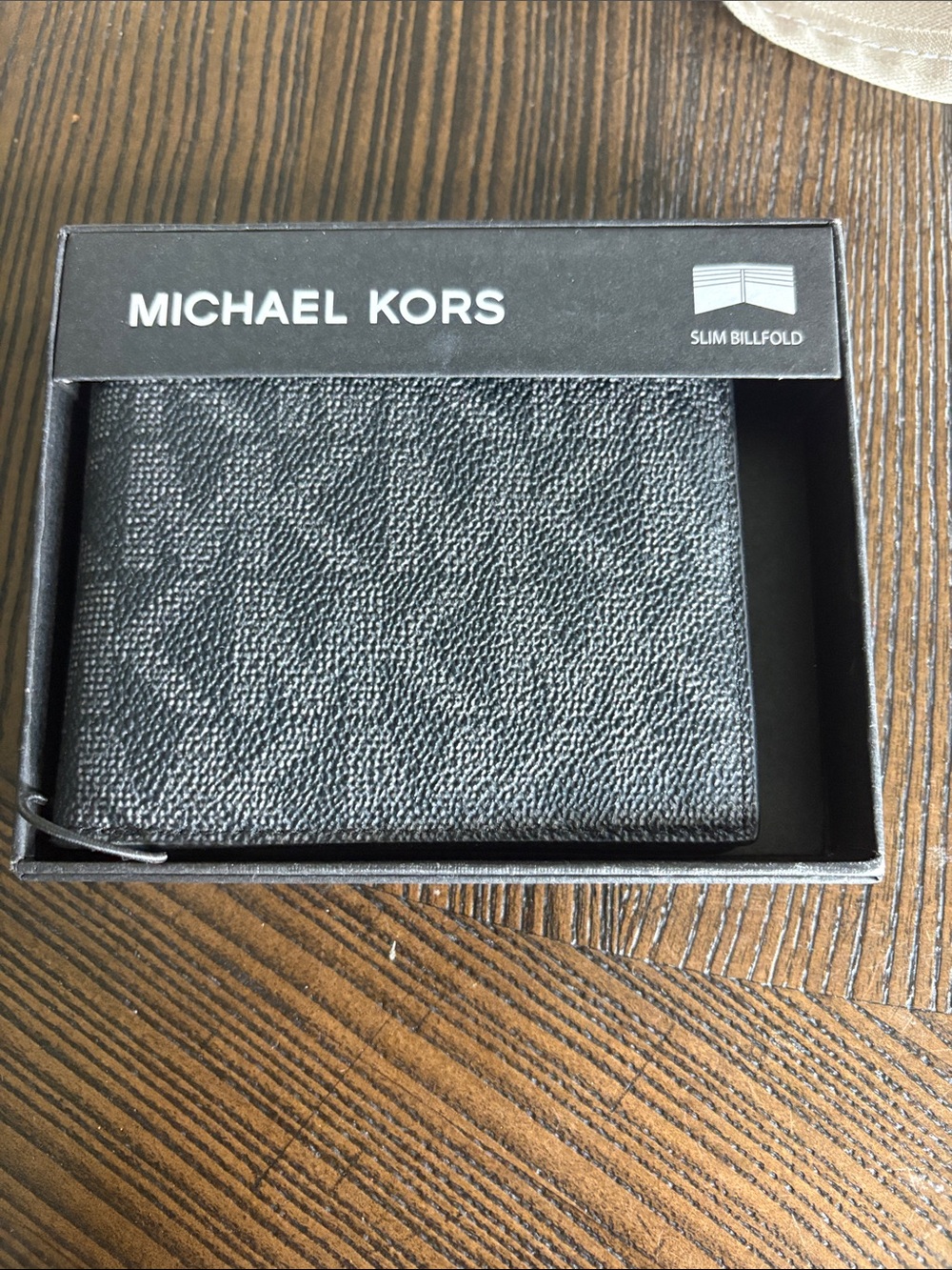 Michael Kors Black Pebbled Slim Billfold Wallet